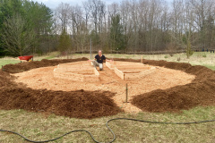 Andrew in newly built Blair Outdoor education foods garden Spring 2019